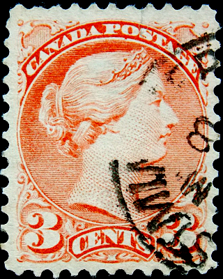 Канада 1872 год . Queen Victoria . 3 c . Каталог 13,0 €. (2)  